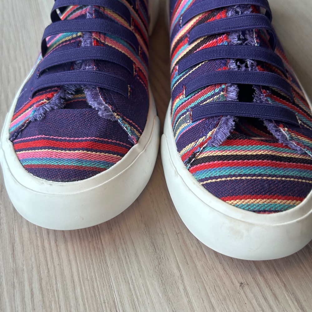 Rocket Dog Jokesae Aloe Cotton Striped Sneakers 8.5 Purple NWOT Casual Slip On - Picture 9 of 12